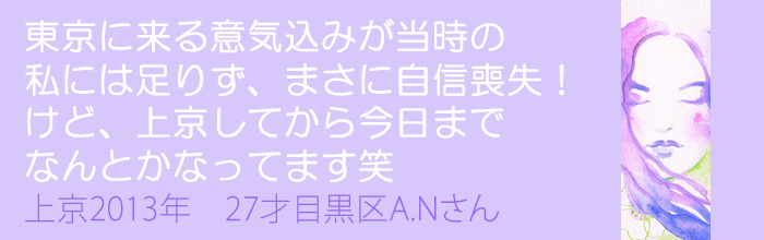 東京に来る意気込みが当時の私に足りず、まさに自信喪失でした。